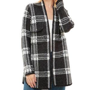 Adrienne Vittadini Open Cardigan Sweater - Large - Plaid - Size Large